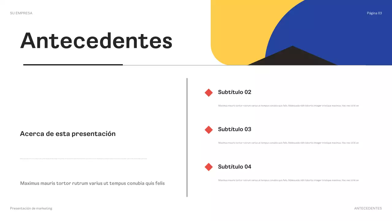 presentación geométrica negra de marketing