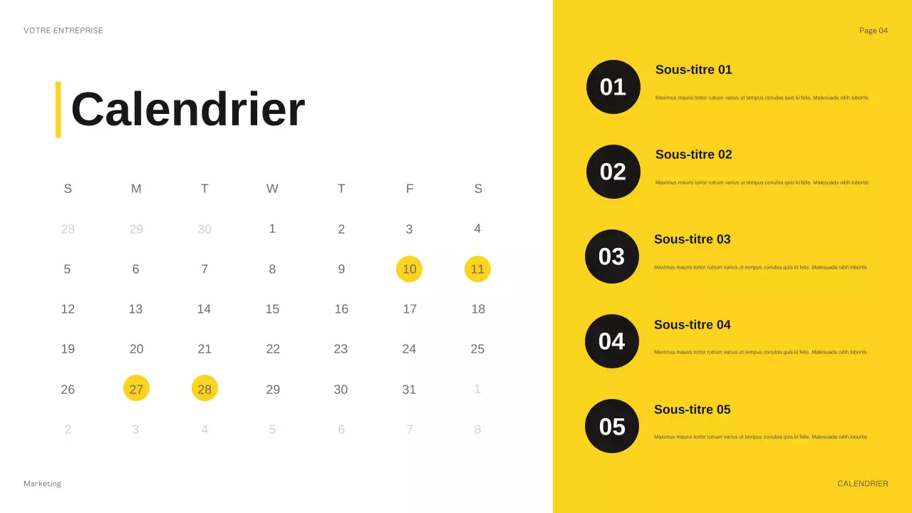 présentation moderne du budget en jaune