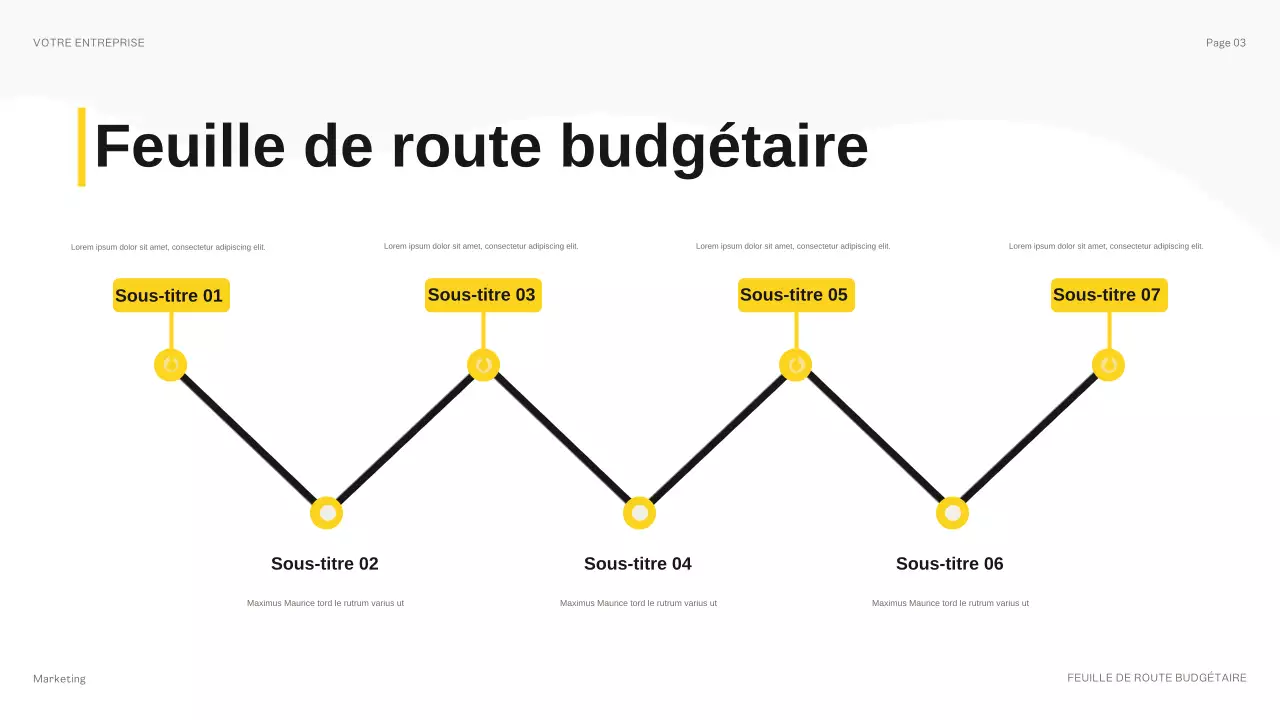 présentation moderne du budget en jaune