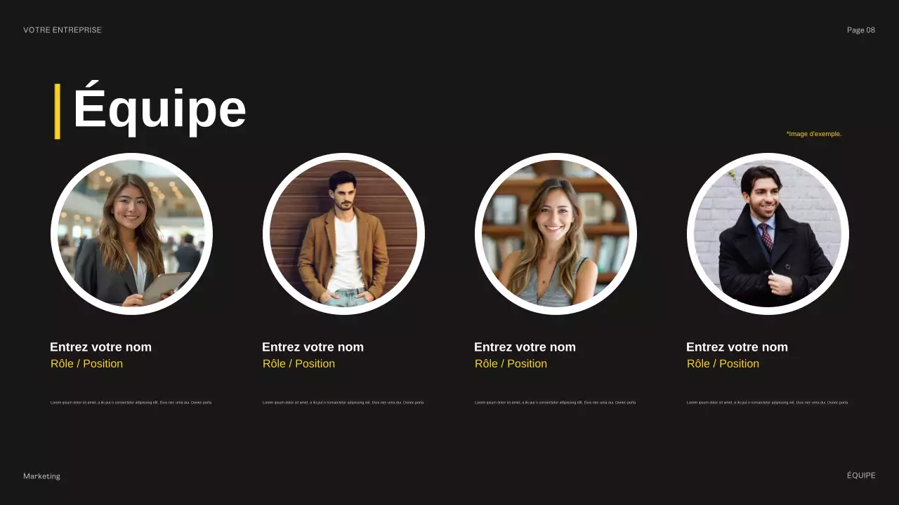 présentation moderne du budget en jaune