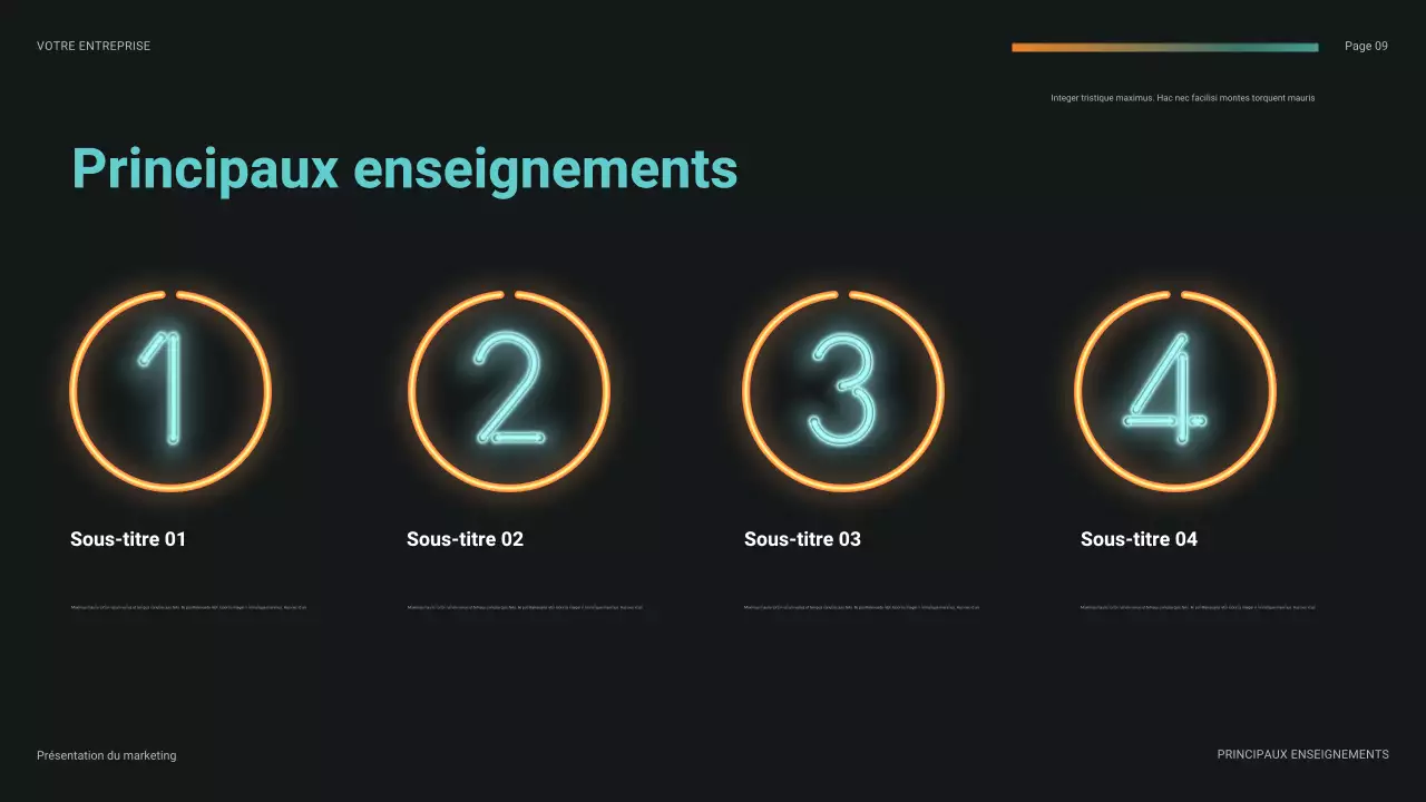 présentation financière futuriste sarcelle