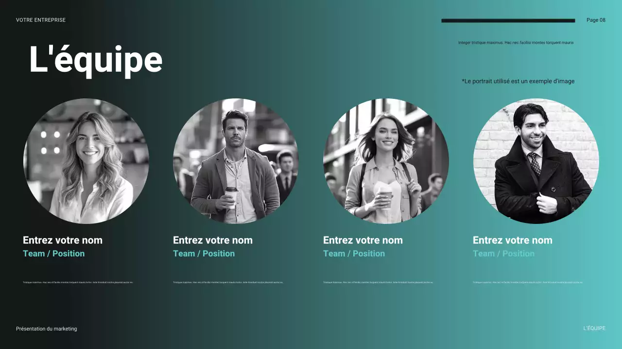 présentation financière futuriste sarcelle