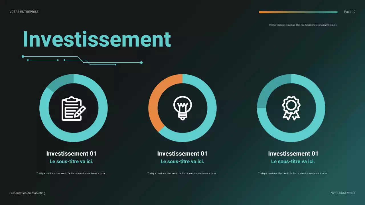 présentation financière futuriste sarcelle