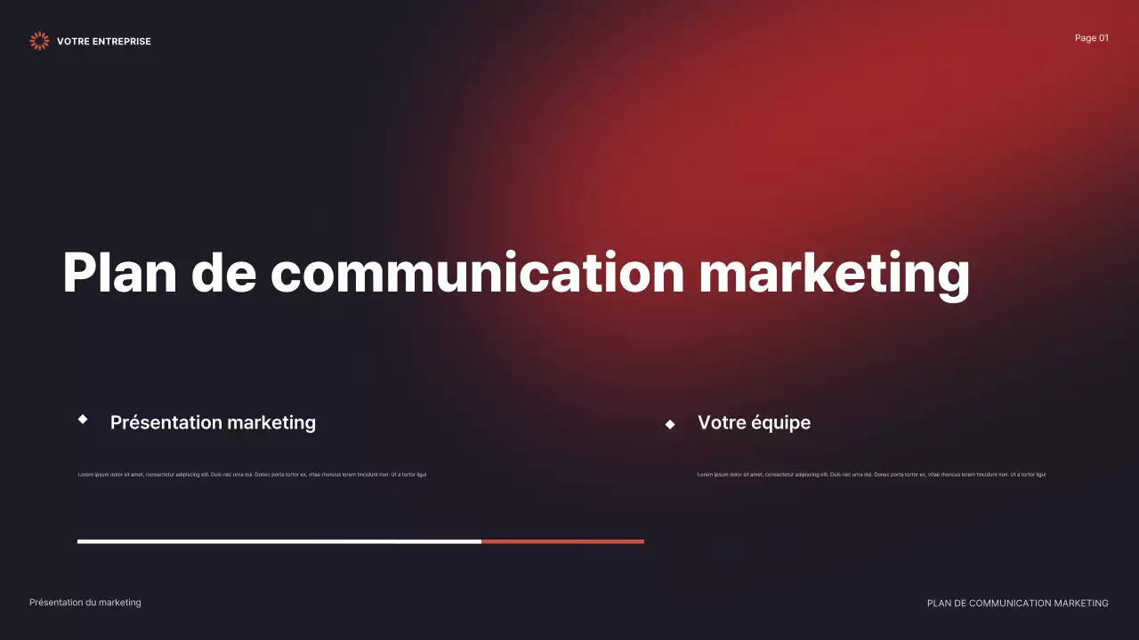 red modern marketing presentation