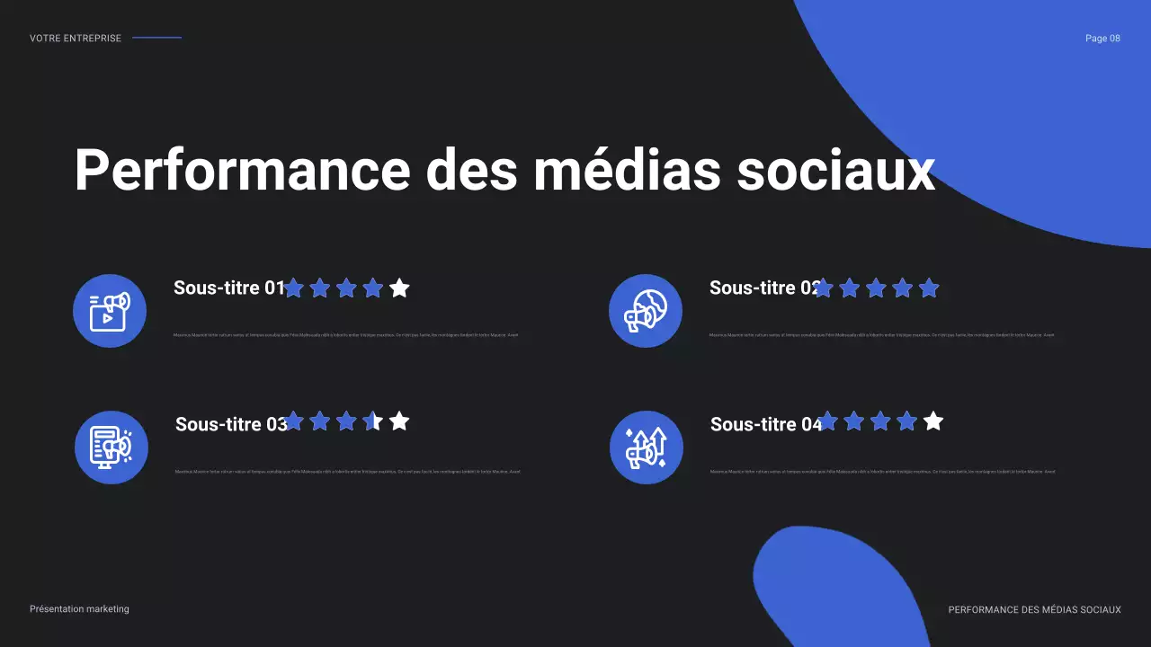 rapport sur les médias sociaux de blue modern