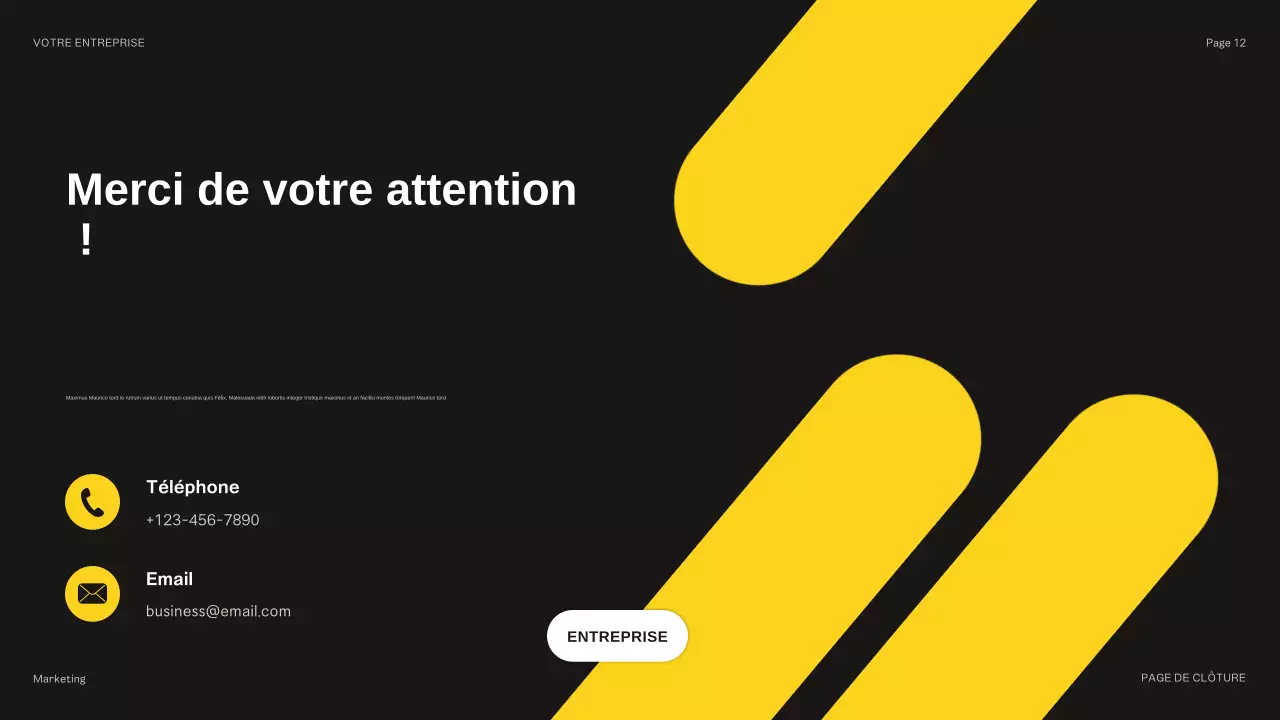 présentation moderne du budget en jaune