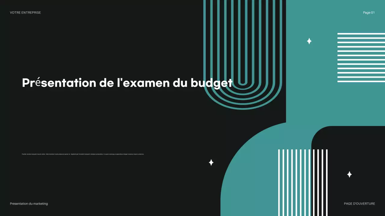 présentation moderne du budget en sarcelle