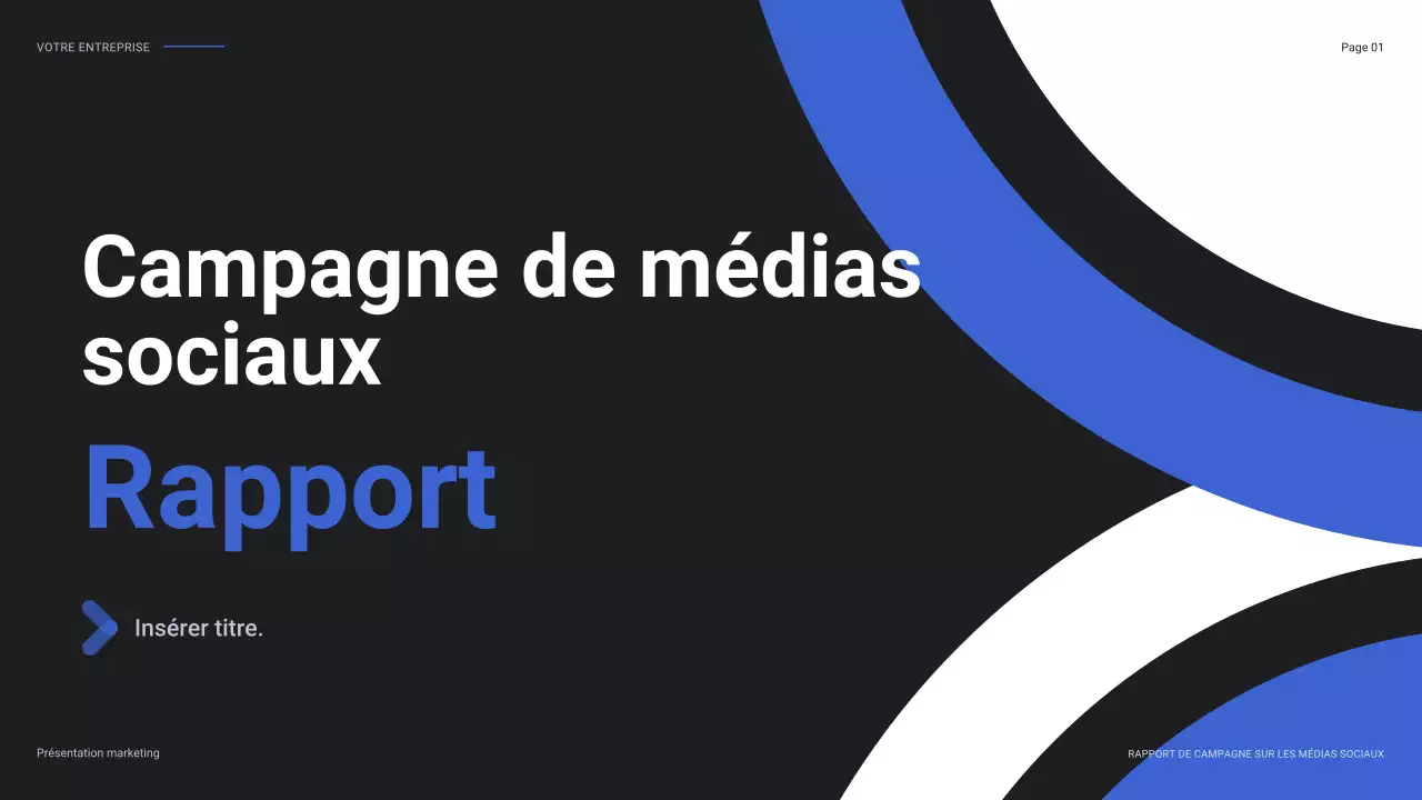 rapport sur les médias sociaux de blue modern