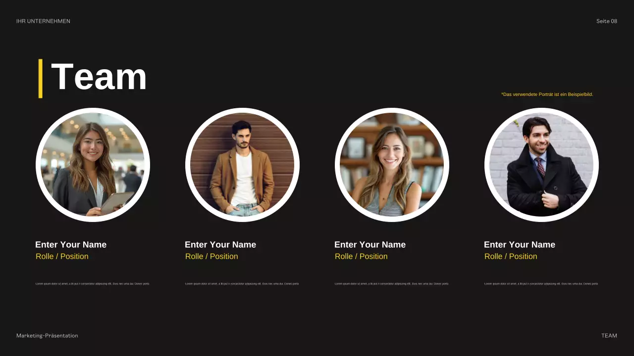 gelbe moderne Budgetpräsentation