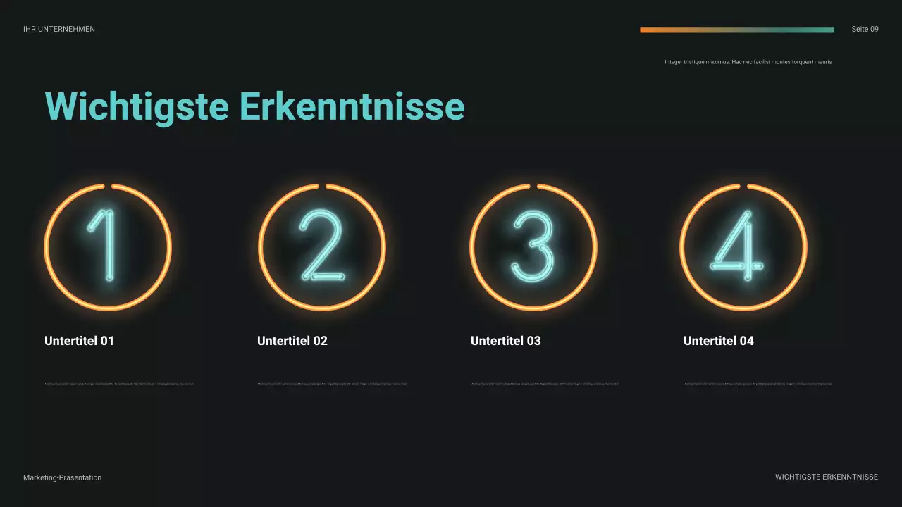 tealfarbene futuristische Finanzpräsentation