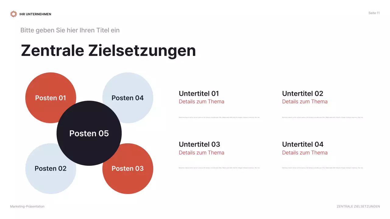 rot modernes Marketing Präsentation