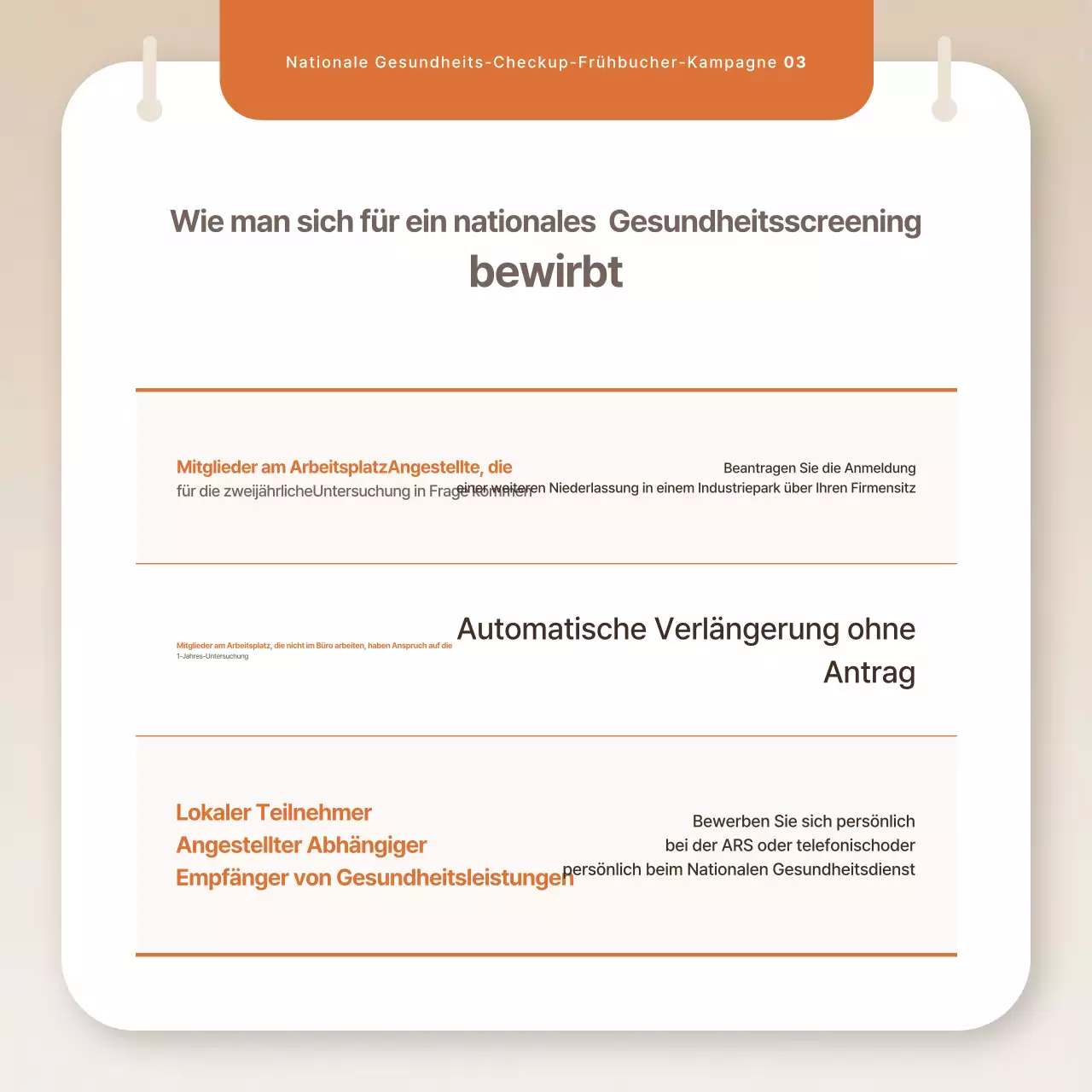 Beige Simple Health Check-Kampagne