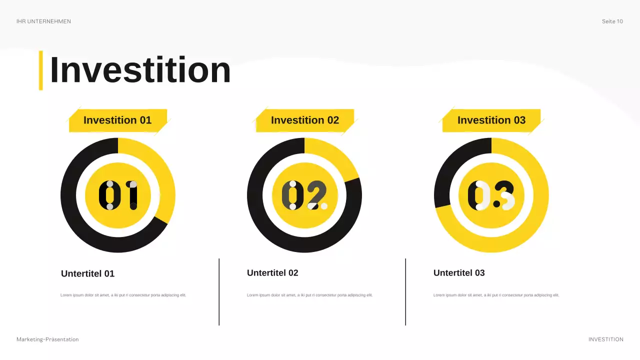 gelbe moderne Budgetpräsentation