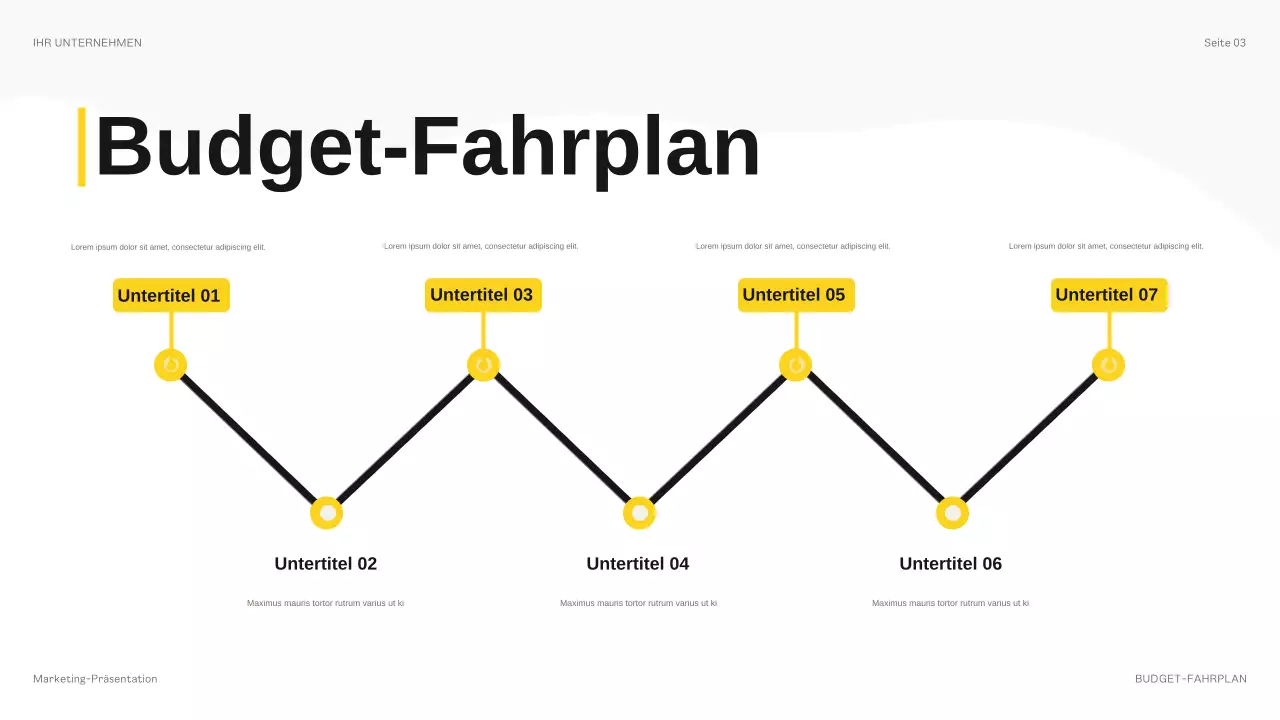 gelbe moderne Budgetpräsentation