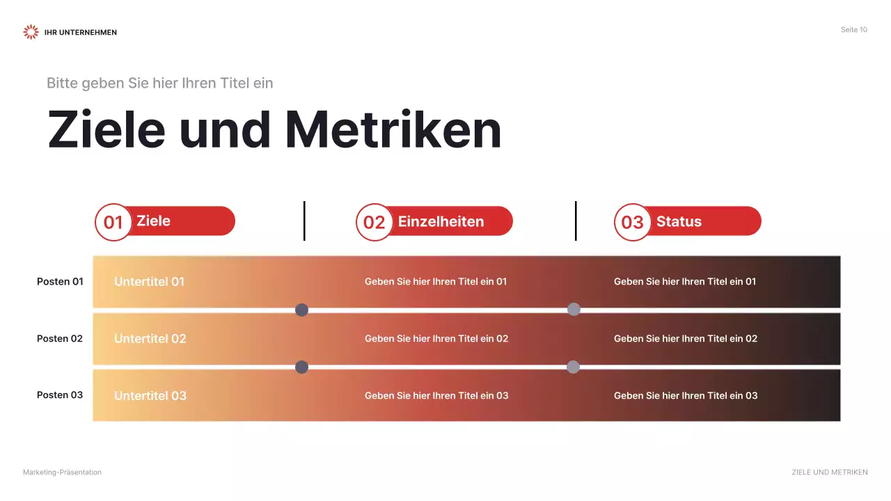 rot modernes Marketing Präsentation