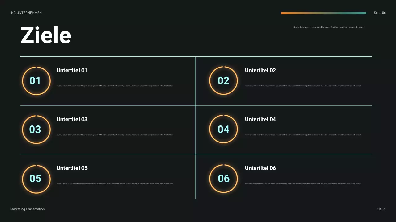 tealfarbene futuristische Finanzpräsentation