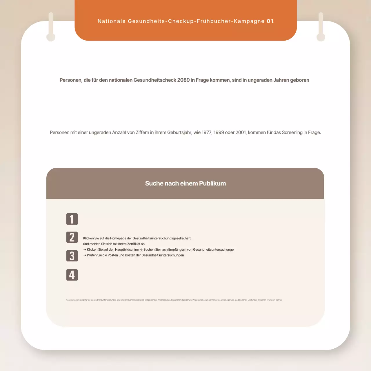 Beige Simple Health Check-Kampagne