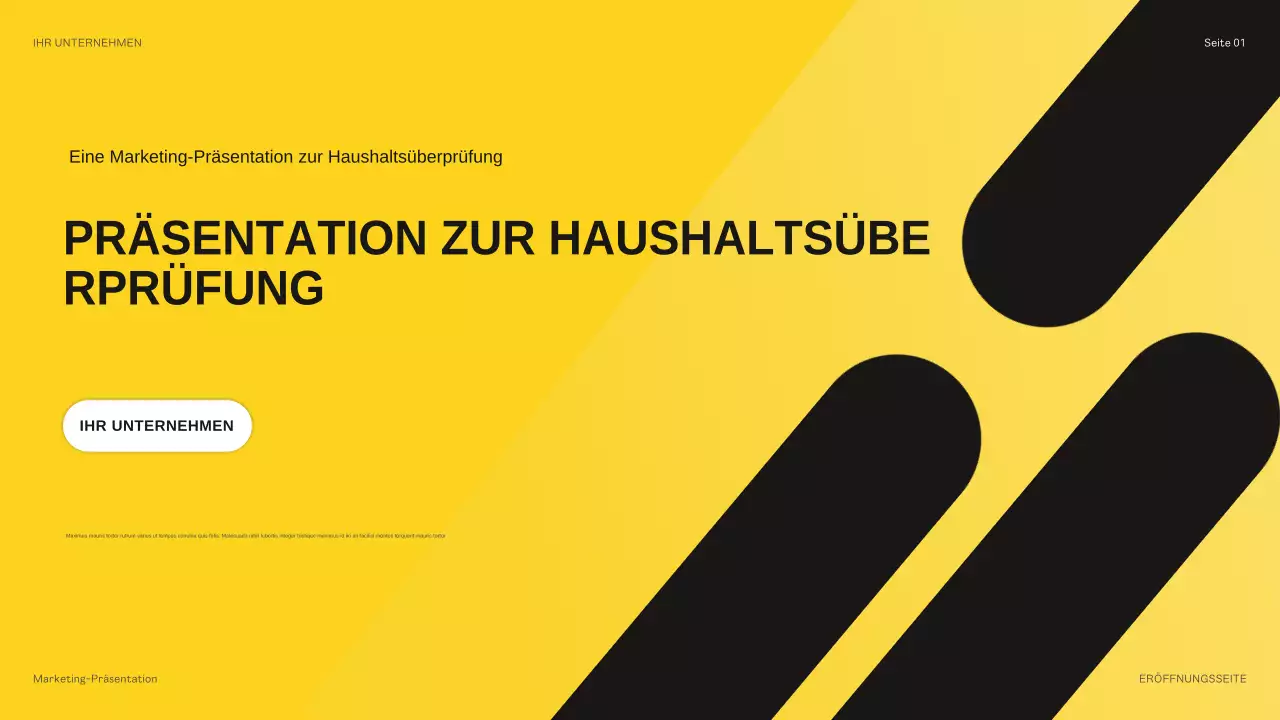 gelbe moderne Budgetpräsentation