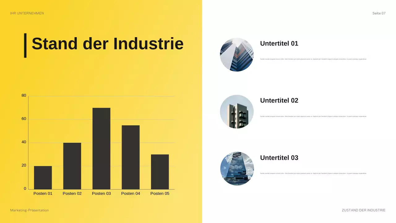 gelbe moderne Budgetpräsentation