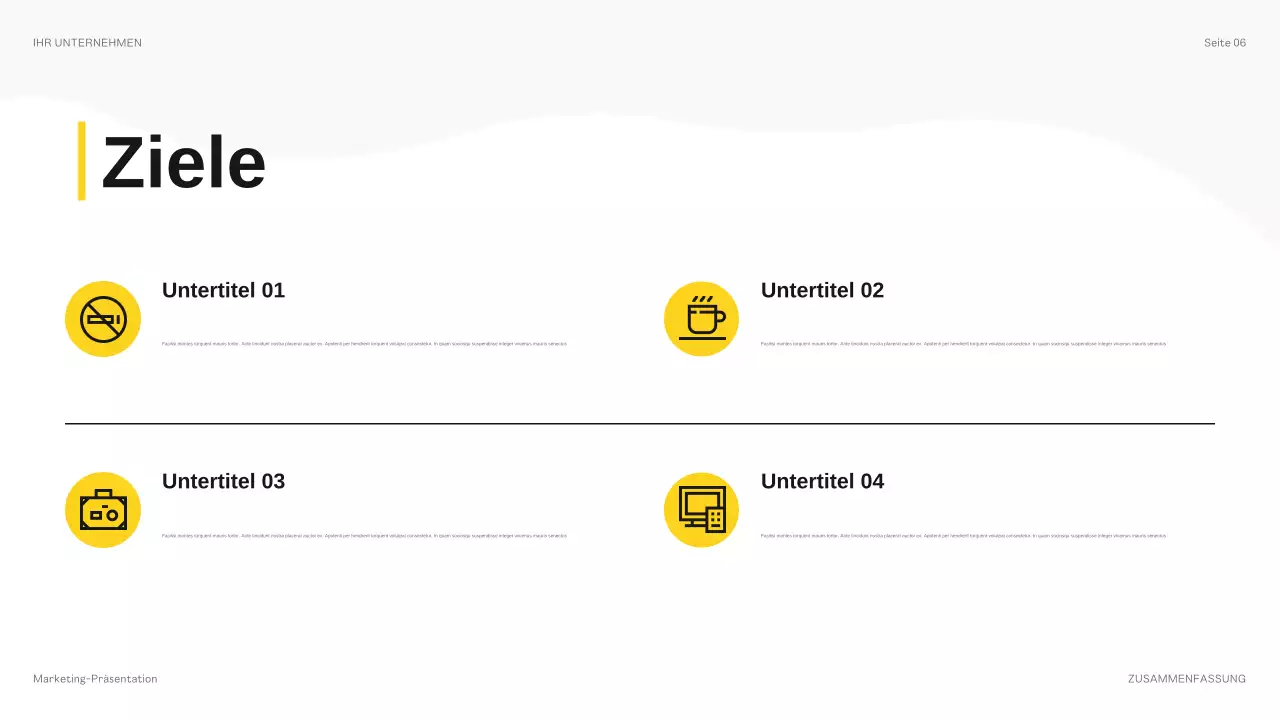 gelbe moderne Budgetpräsentation