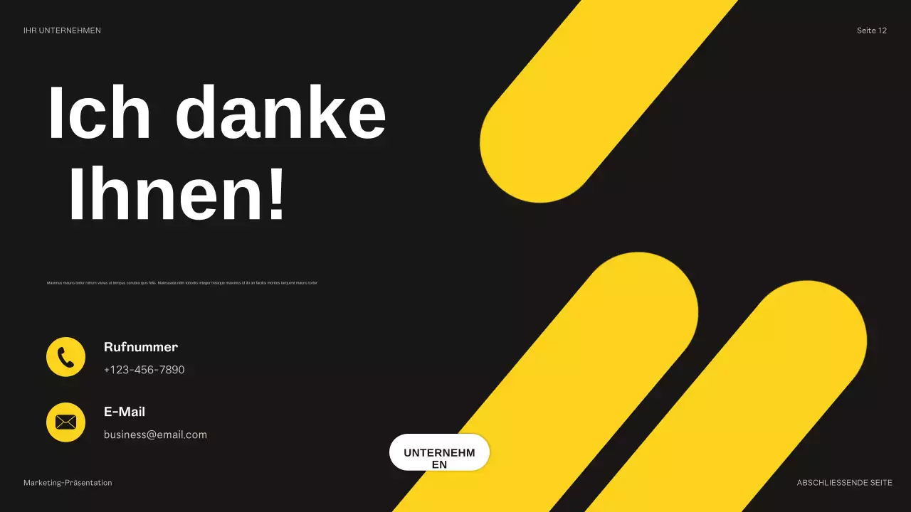 gelbe moderne Budgetpräsentation