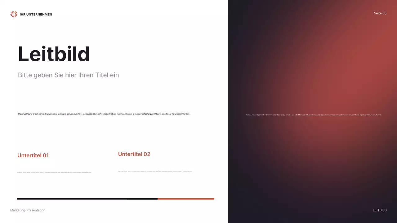 rot modernes Marketing Präsentation