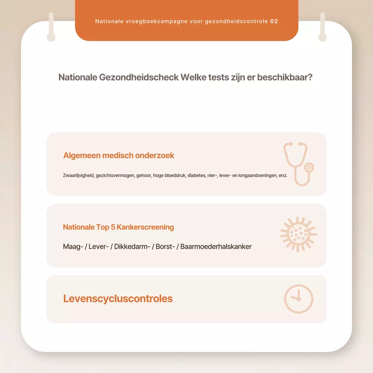 Beige Eenvoudig Gezondheidscheck-campagne