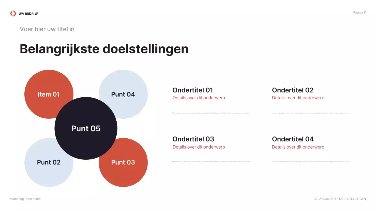 rode moderne marketing presentatie