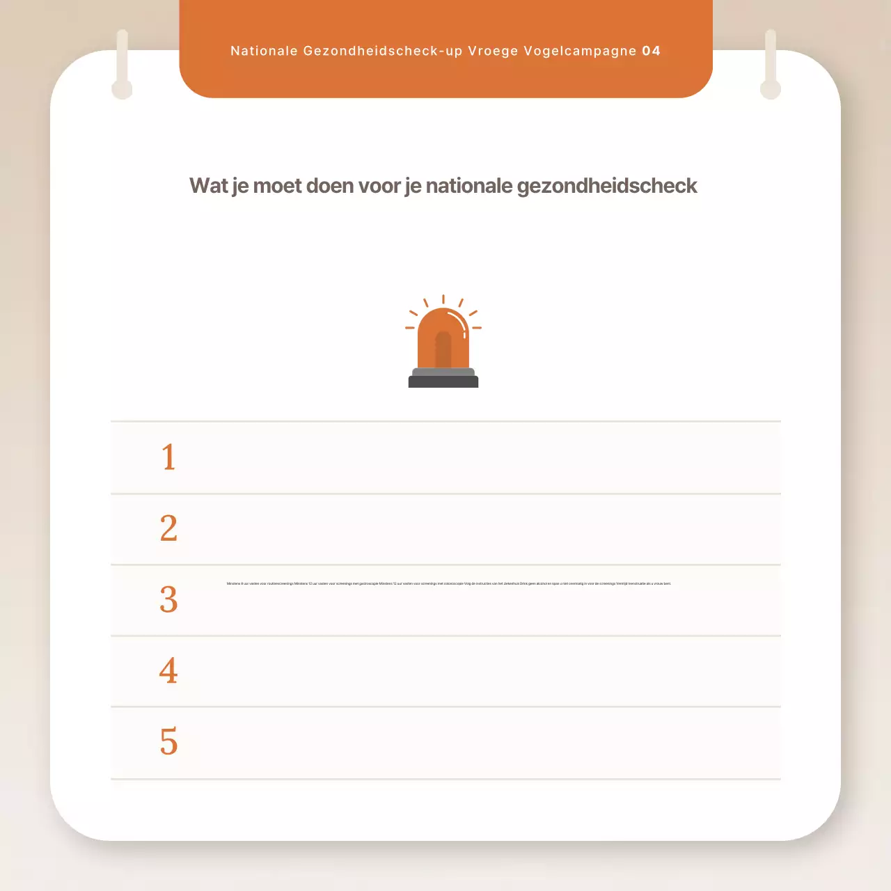 Beige Eenvoudig Gezondheidscheck-campagne