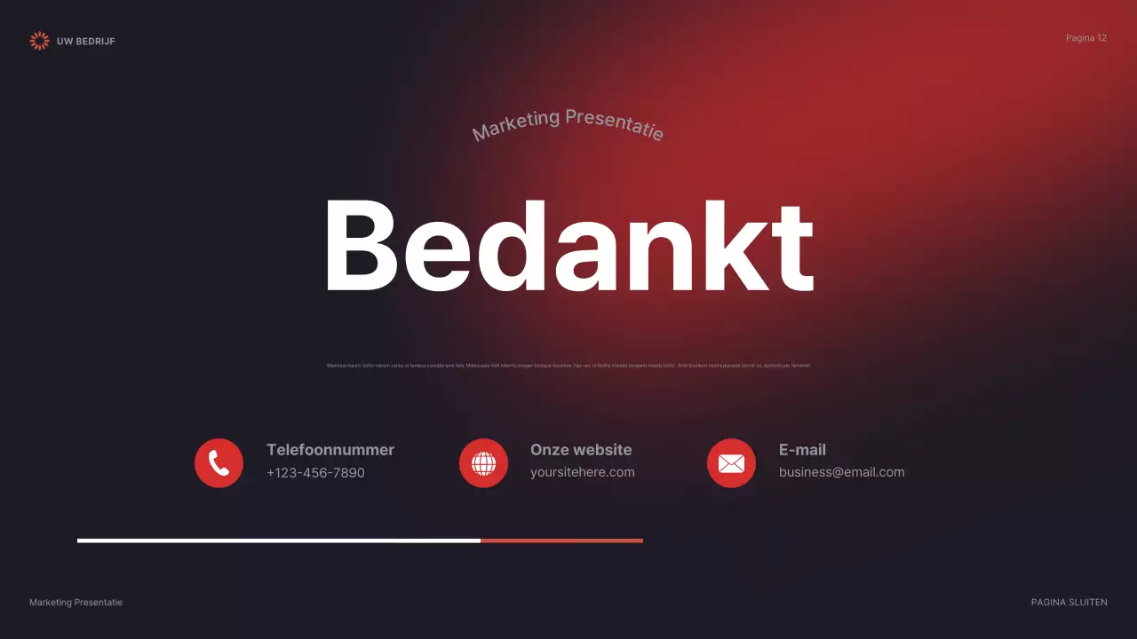 rode moderne marketing presentatie