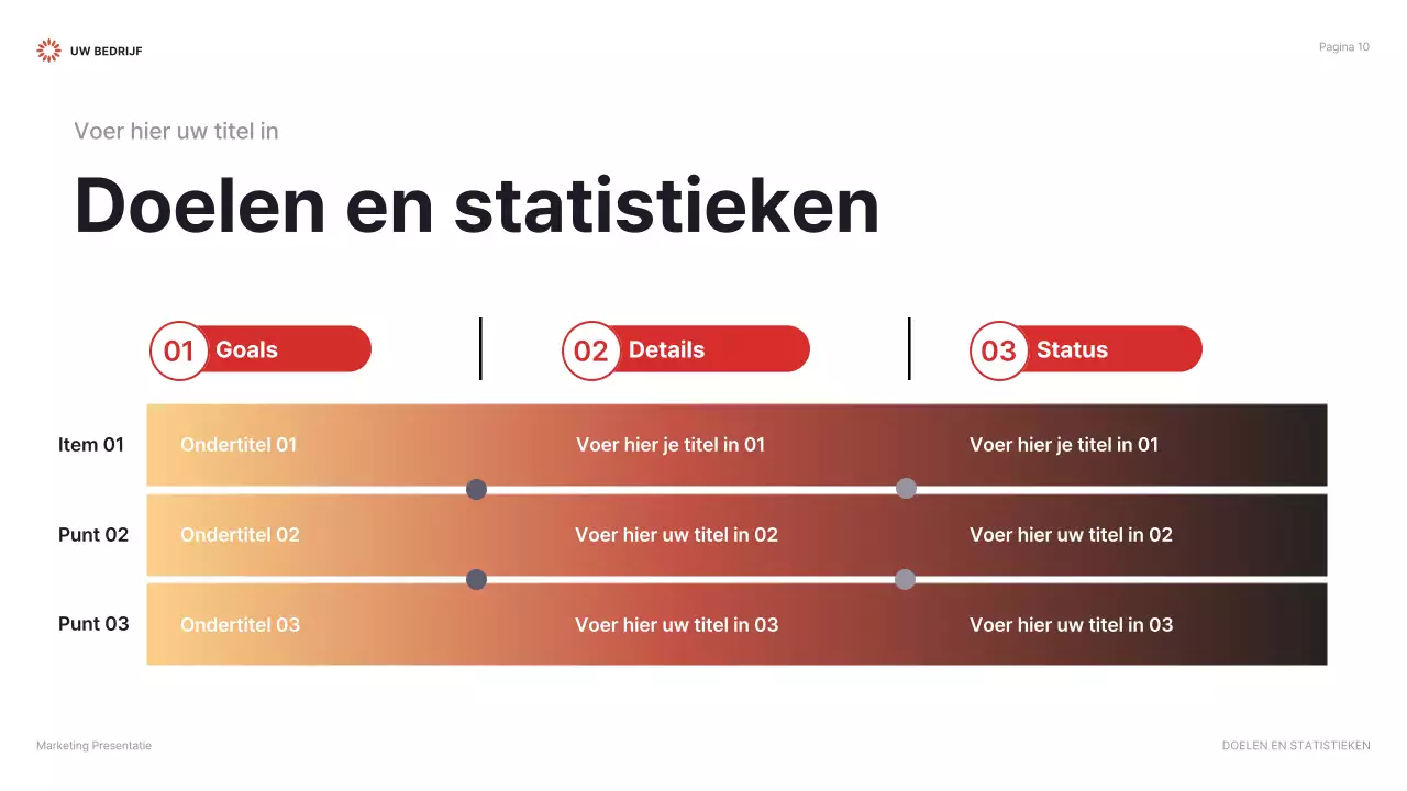 rode moderne marketing presentatie