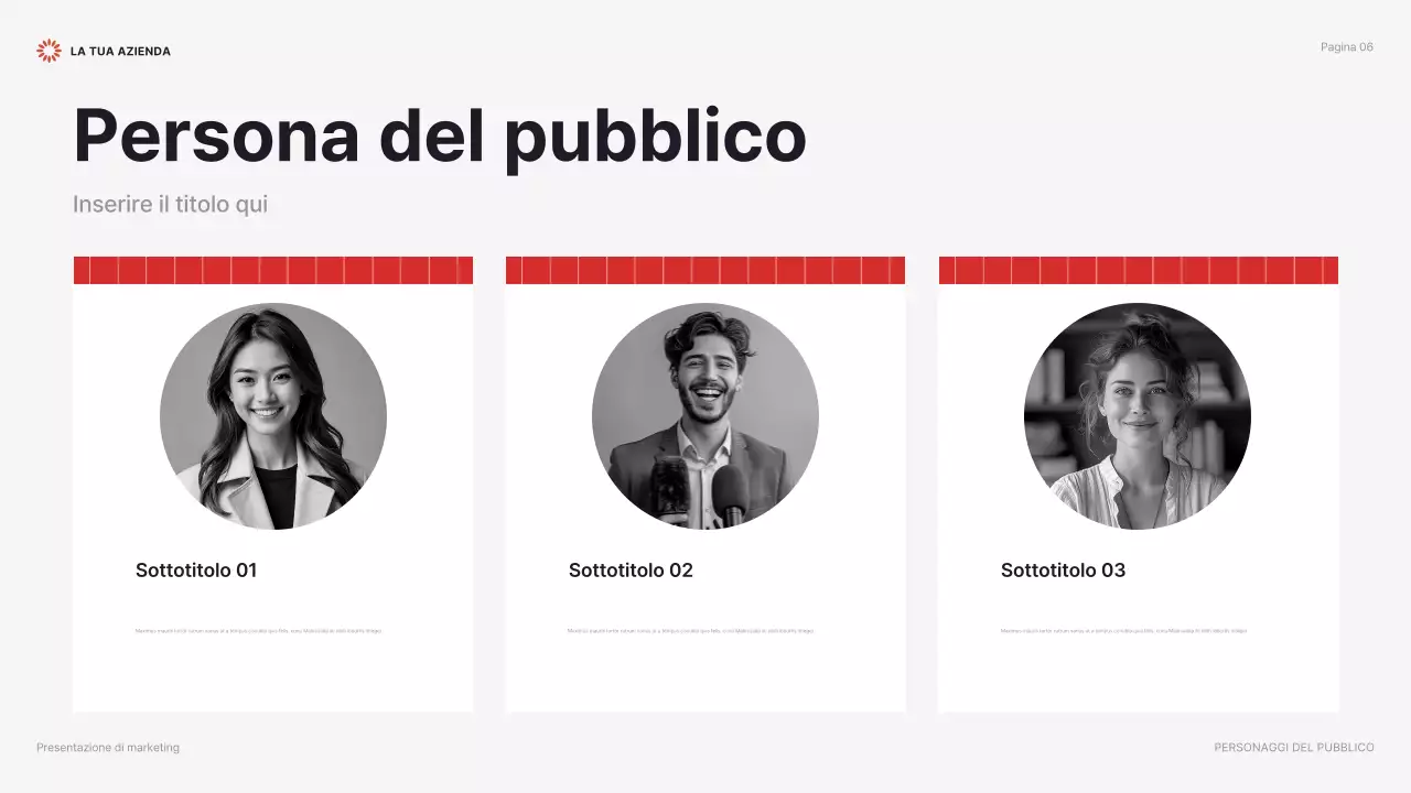 presentazione del marketing moderno rosso