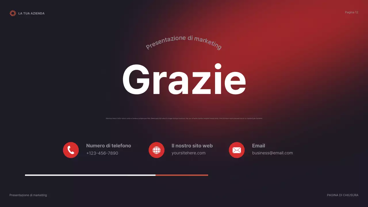 presentazione del marketing moderno rosso