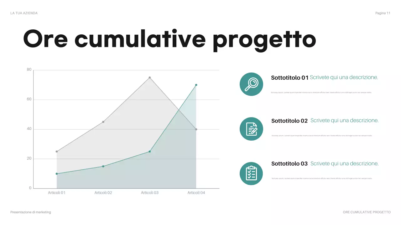 presentazione del bilancio moderno in verde acqua
