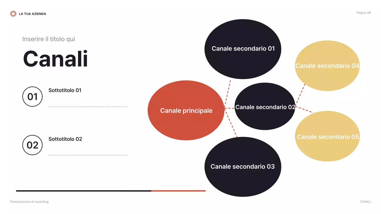 presentazione del marketing moderno rosso