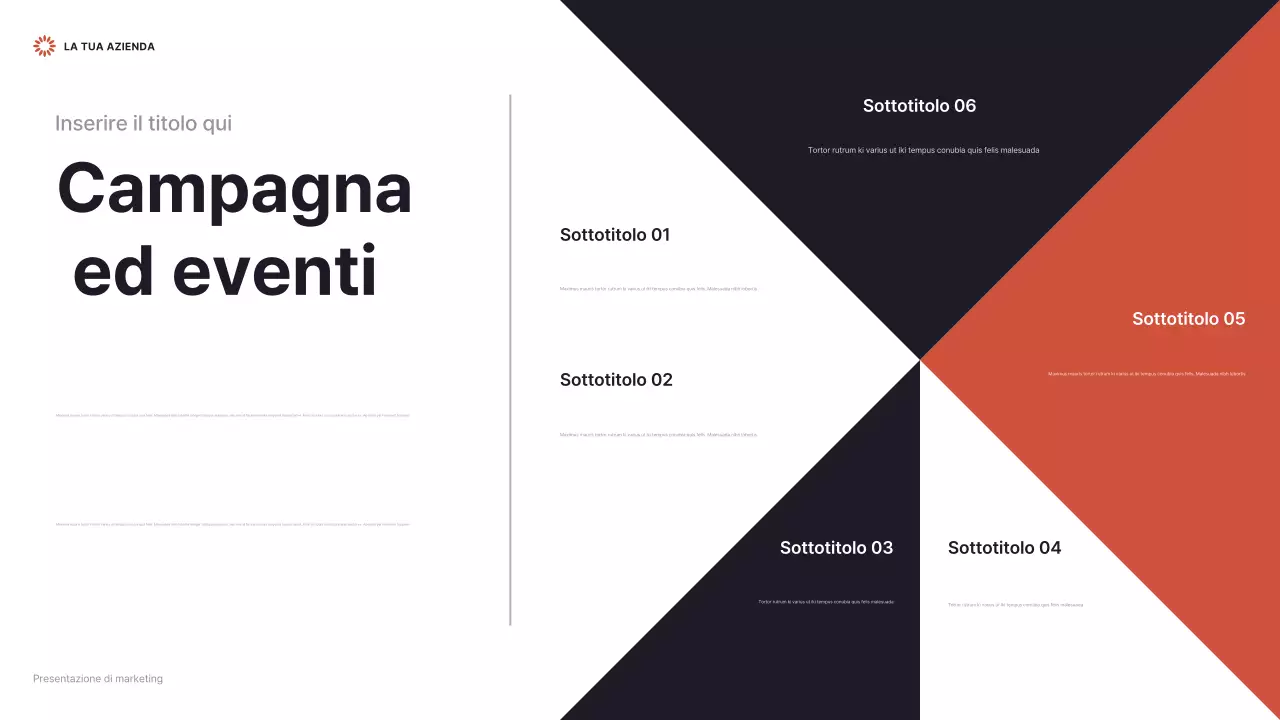 presentazione del marketing moderno rosso