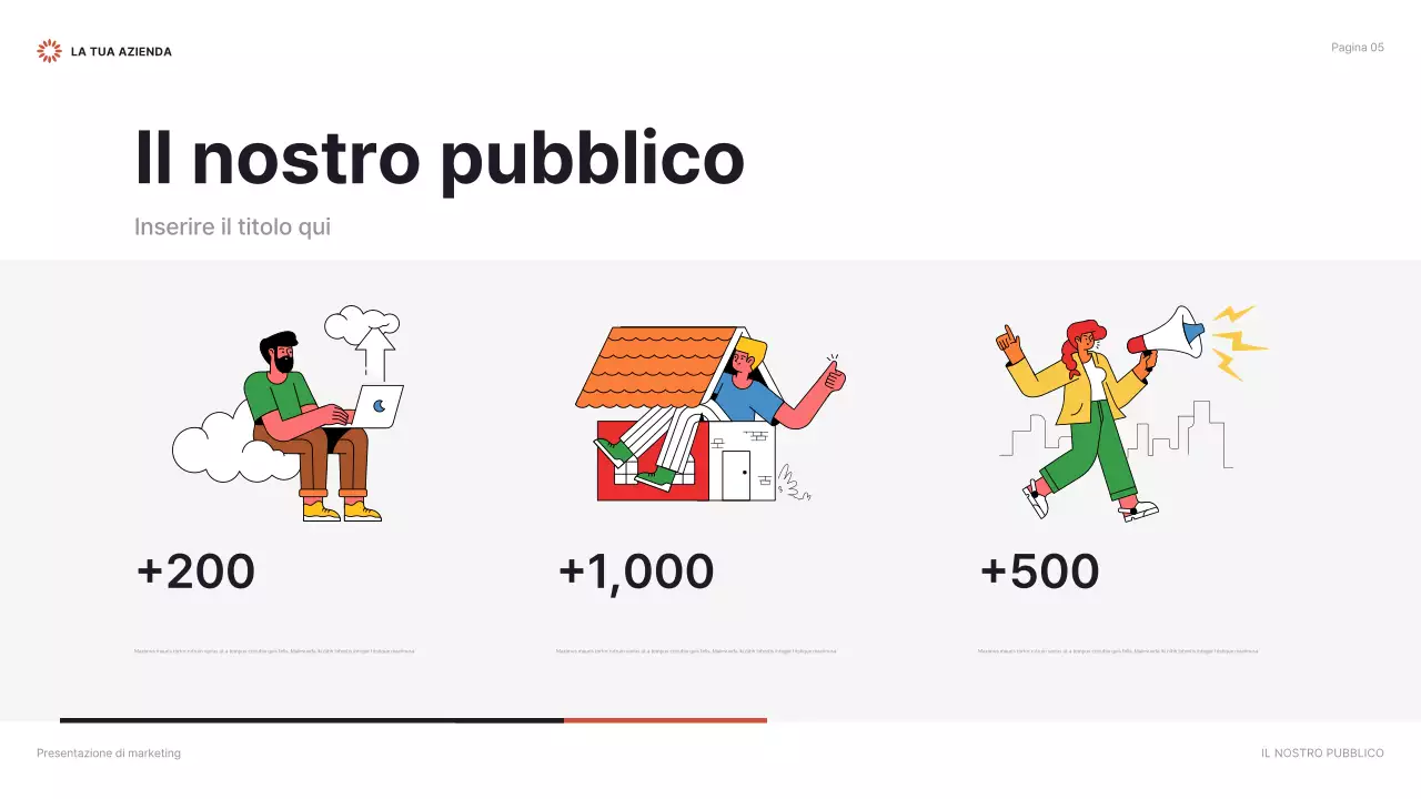 presentazione del marketing moderno rosso