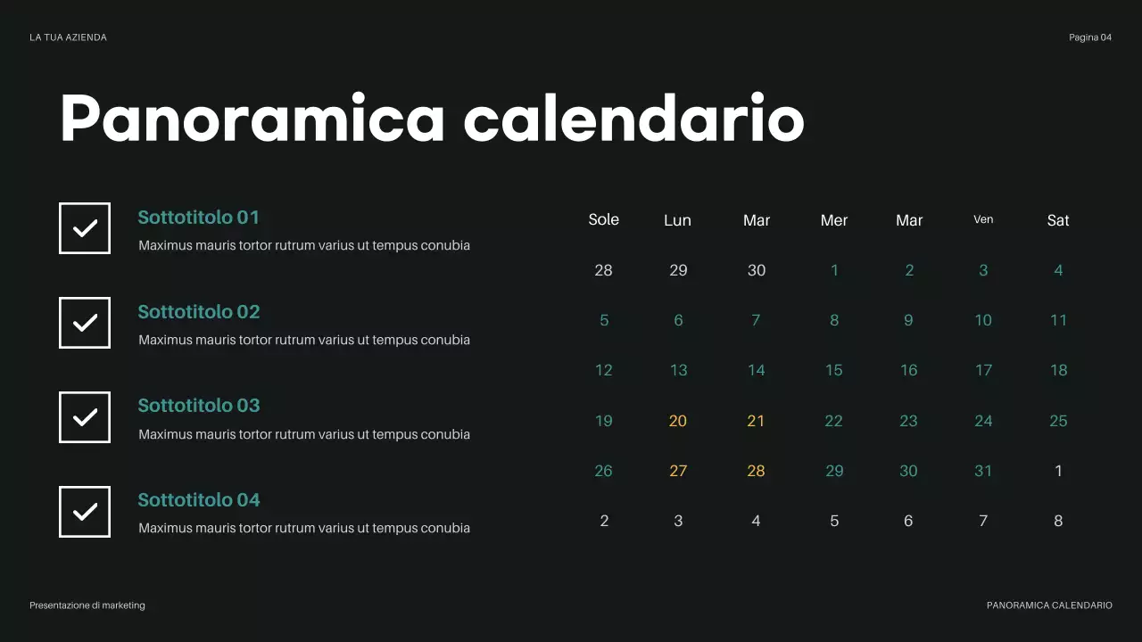 presentazione del bilancio moderno in verde acqua