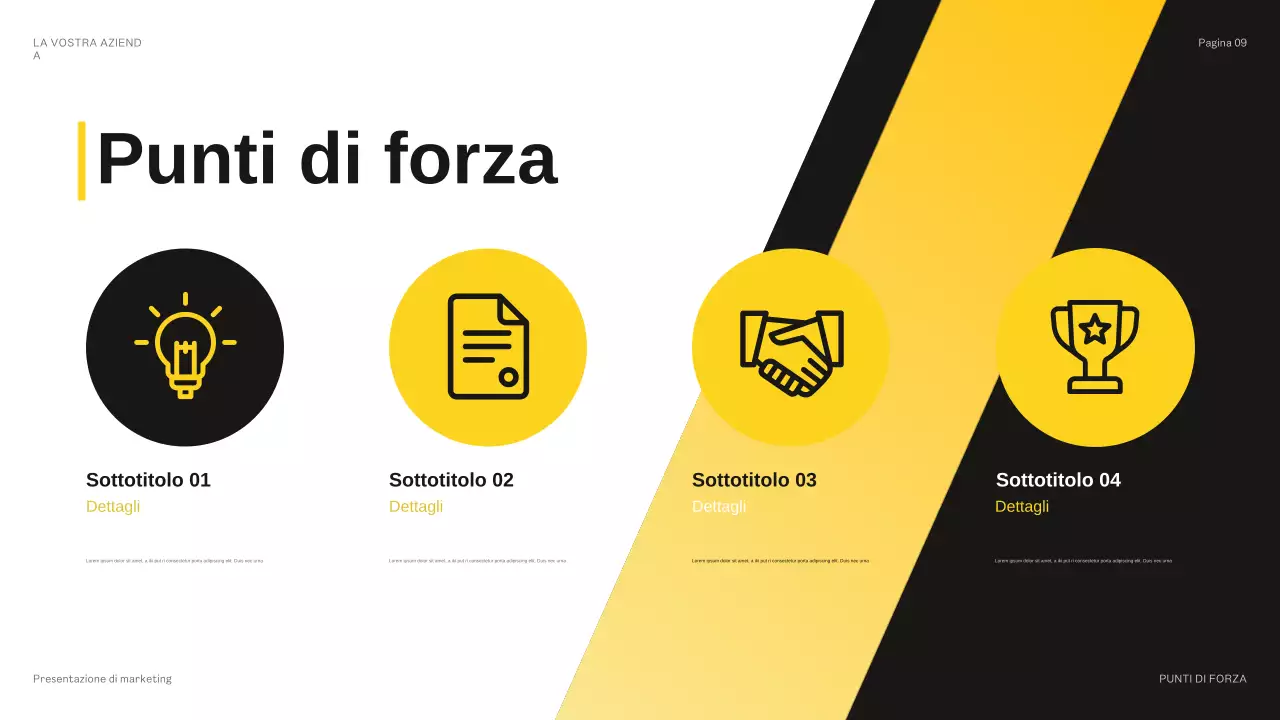 presentazione del bilancio giallo moderno