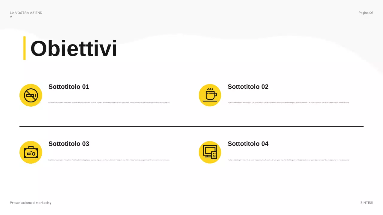 presentazione del bilancio giallo moderno