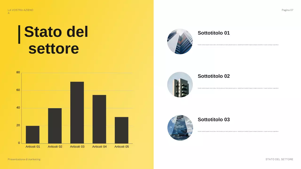 presentazione del bilancio giallo moderno