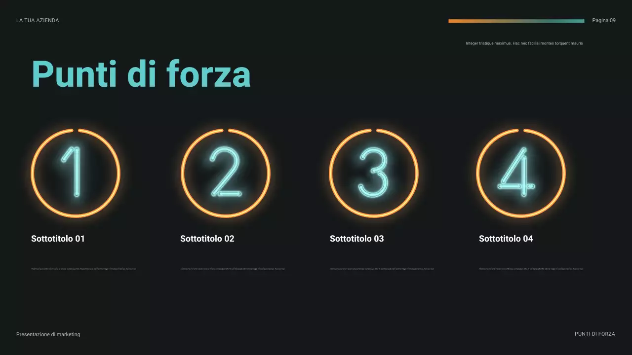 Presentazione finanziaria futuristica in verde acqua