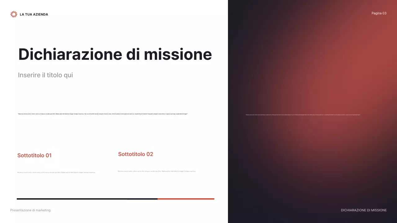 presentazione del marketing moderno rosso