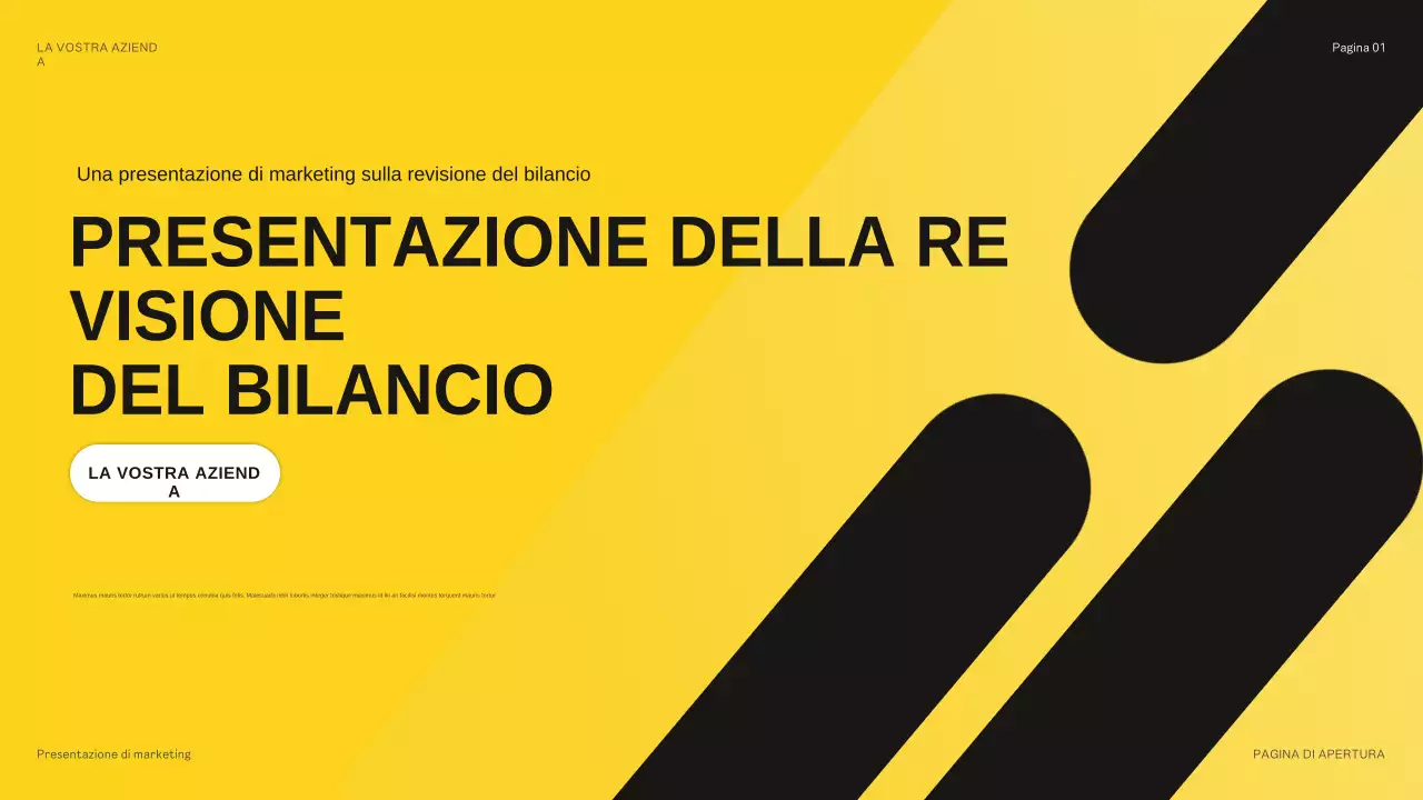 presentazione del bilancio giallo moderno