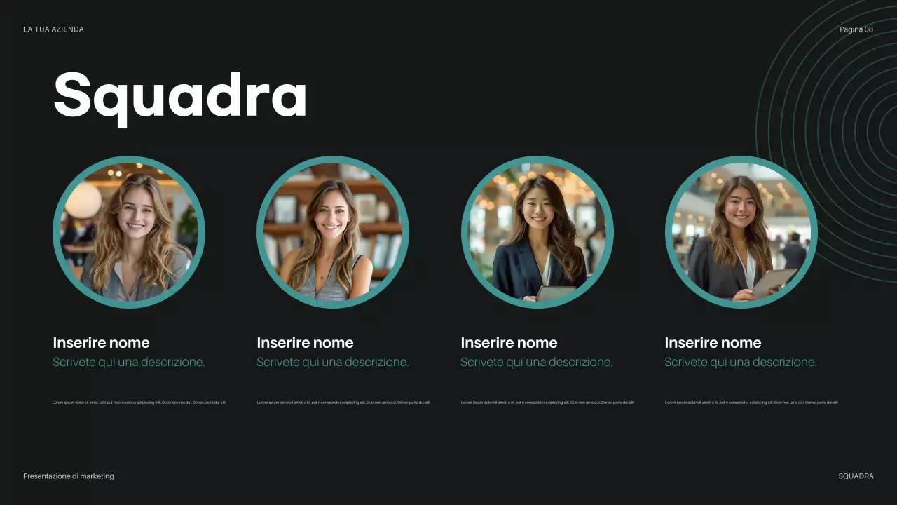 presentazione del bilancio moderno in verde acqua