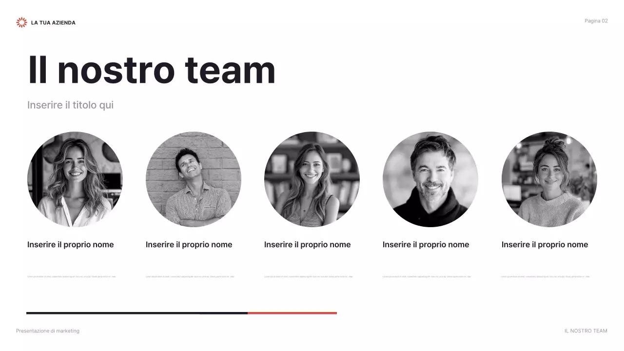 presentazione del marketing moderno rosso