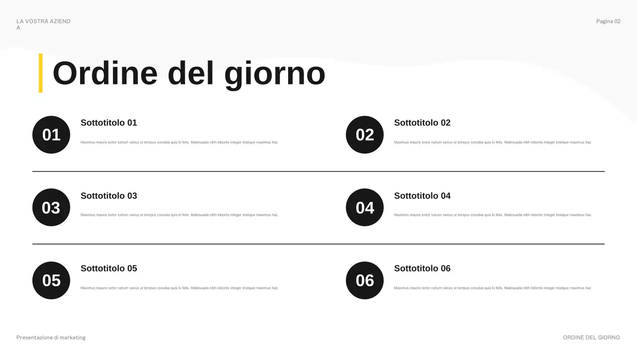 presentazione del bilancio giallo moderno