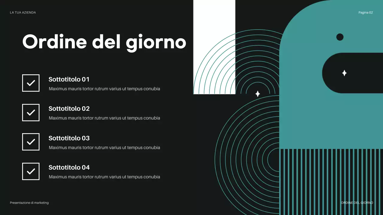 presentazione del bilancio moderno in verde acqua