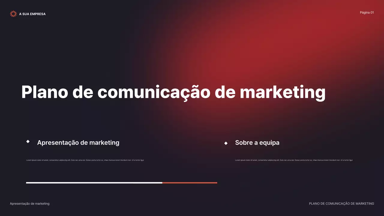 apresentação de marketing moderno vermelho