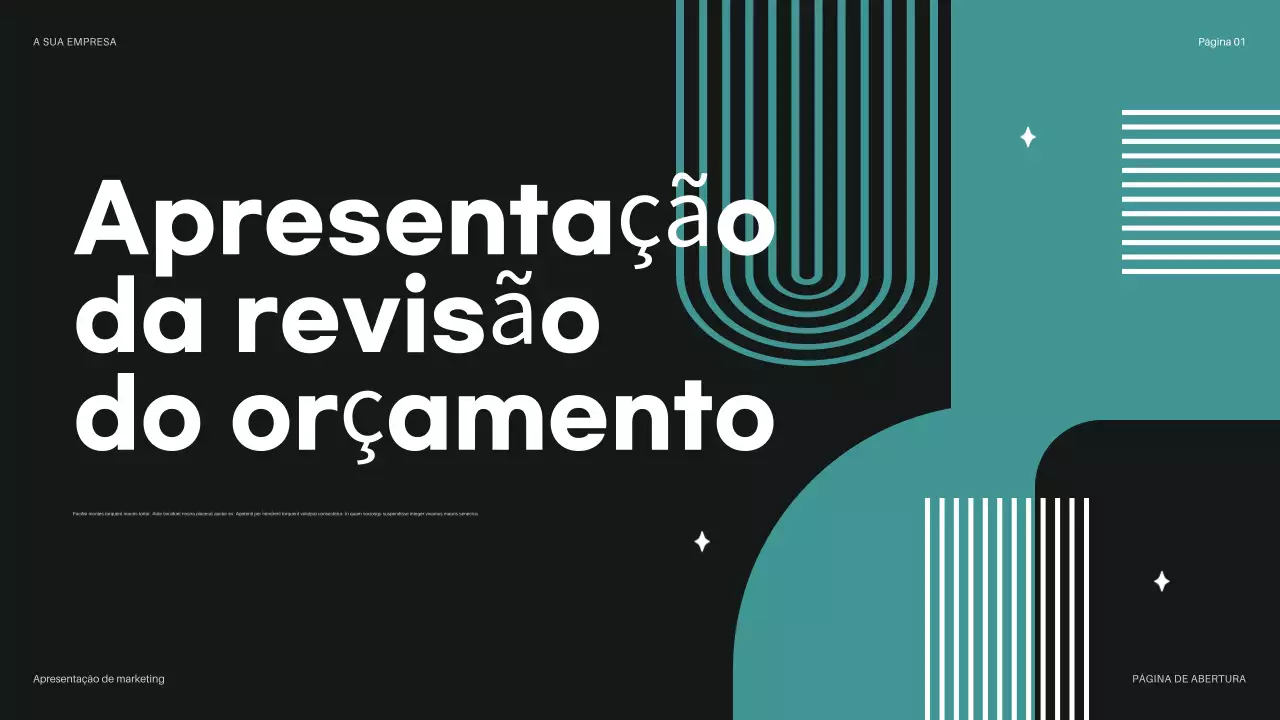 apresentação de orçamento moderna em teal